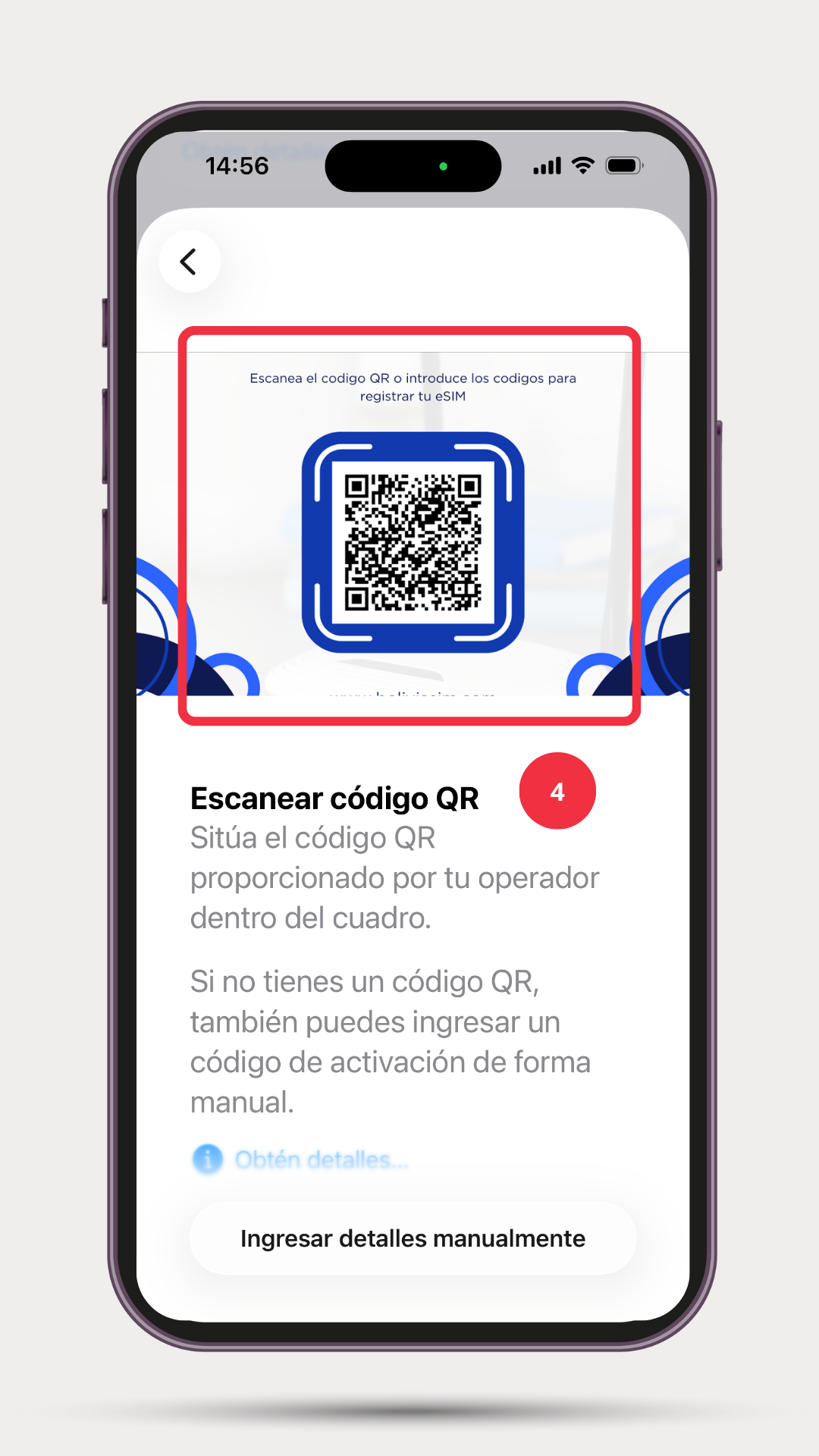 Paso 4: Escanea el código QR que te enviamos